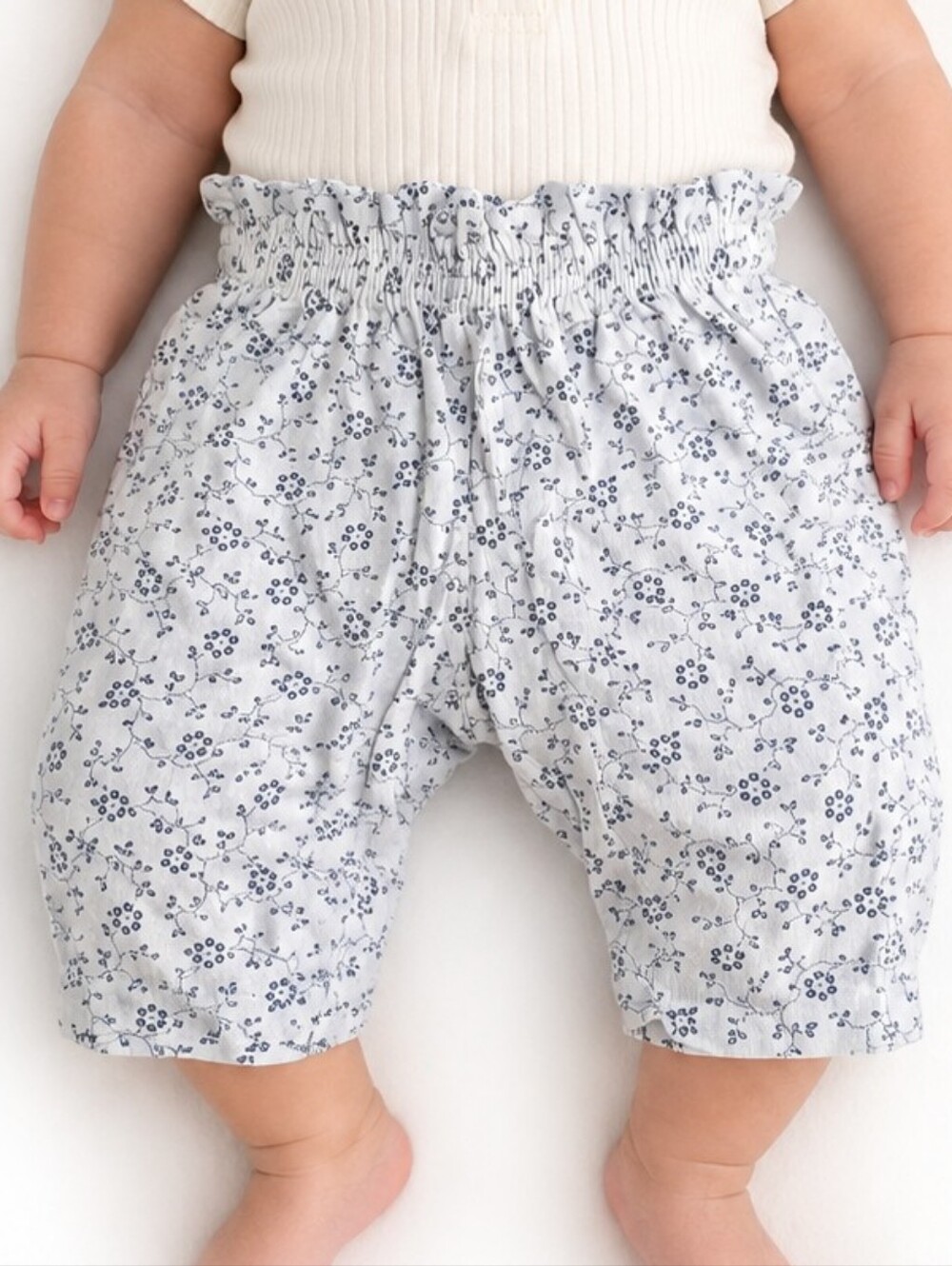 GAP Baby 3-6 Months Blue Floral Cotton Pull-On Pants | 100% Cotton